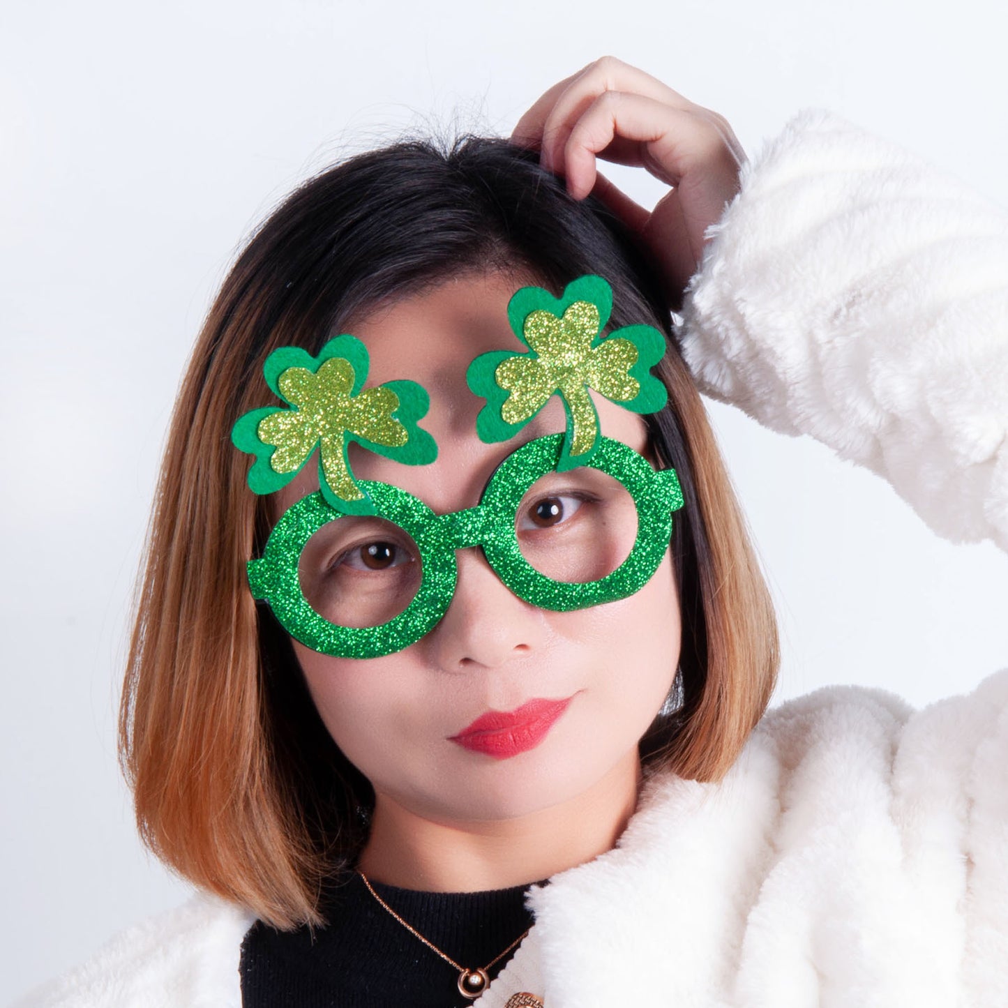 Irish Green Shamrock Glasses St Patrick's Day Funny Ornament