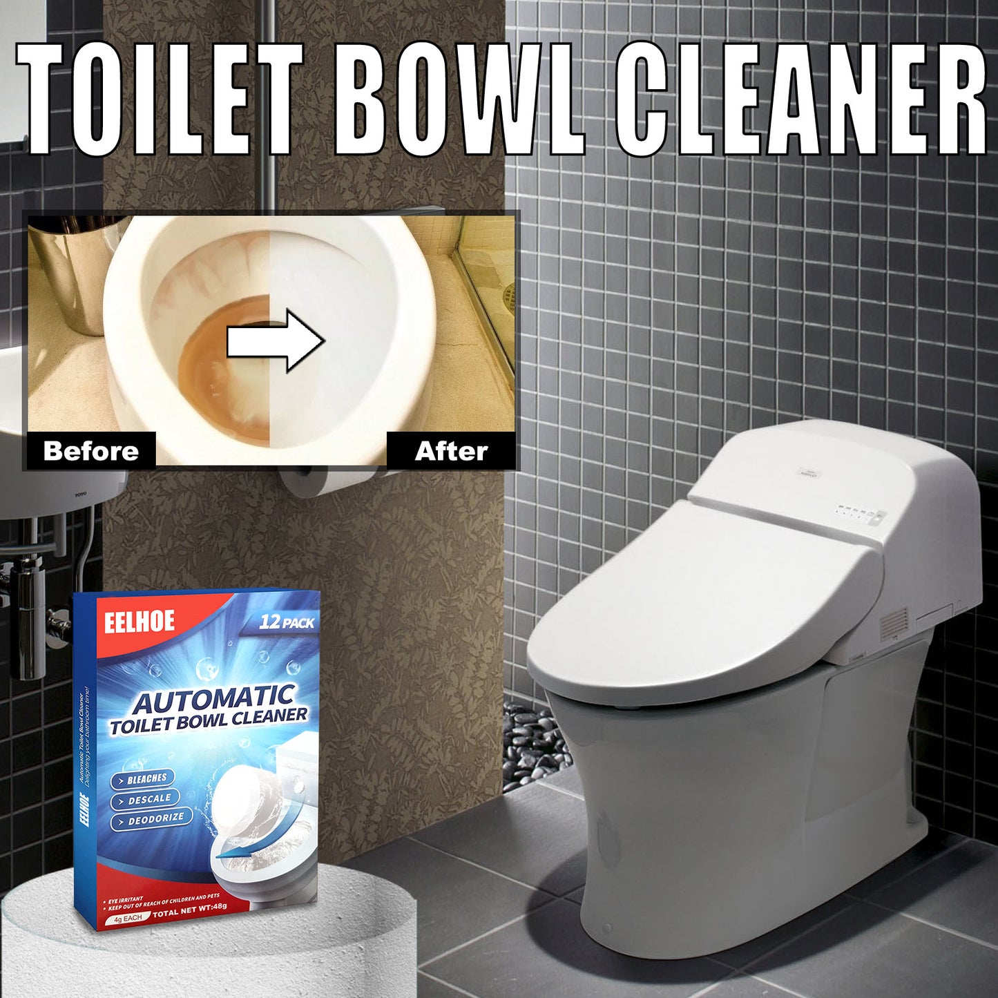 Toilet Cleaning Effervescent Tablet, Toilet Toilet Descaling, Decontamination, Deodorization, Multi-Effect To Remove Smell And Fresh
