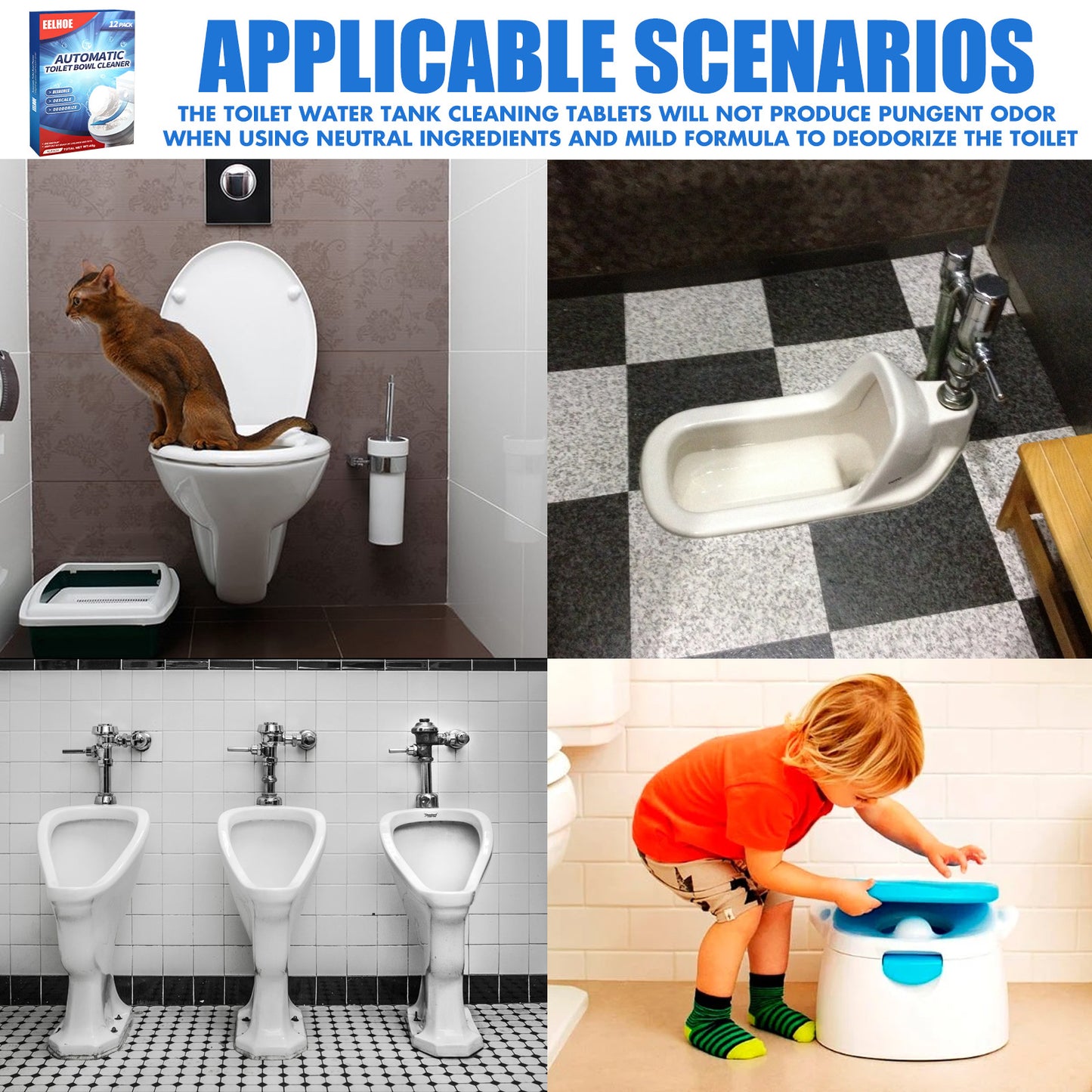 Toilet Cleaning Effervescent Tablet, Toilet Toilet Descaling, Decontamination, Deodorization, Multi-Effect To Remove Smell And Fresh